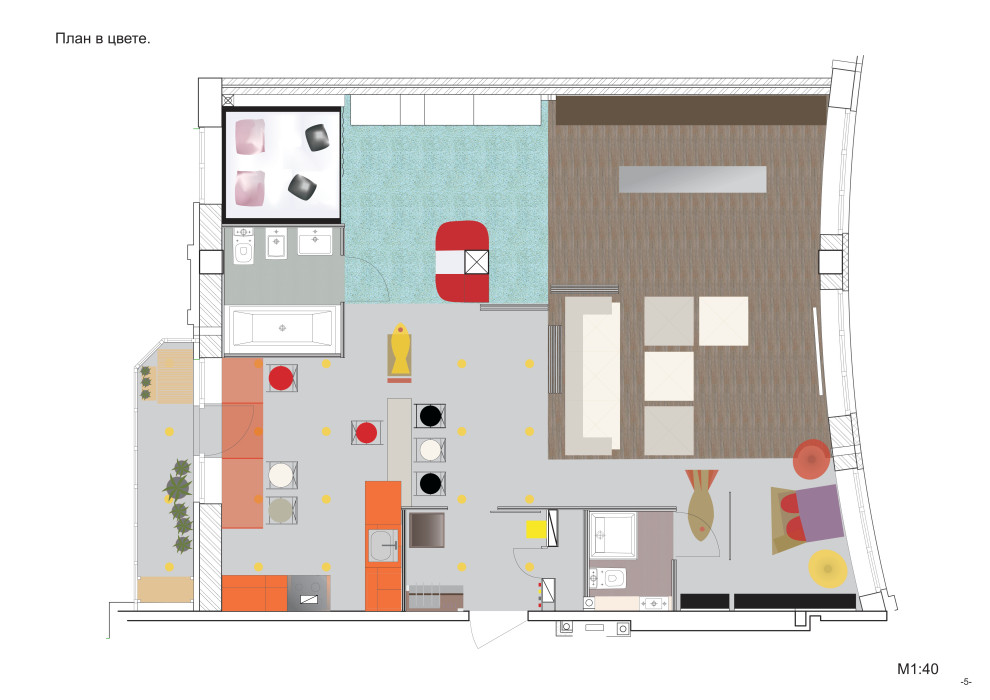 Дизайн проект интерьера квартиры в ЖК "Парадный Квартал"