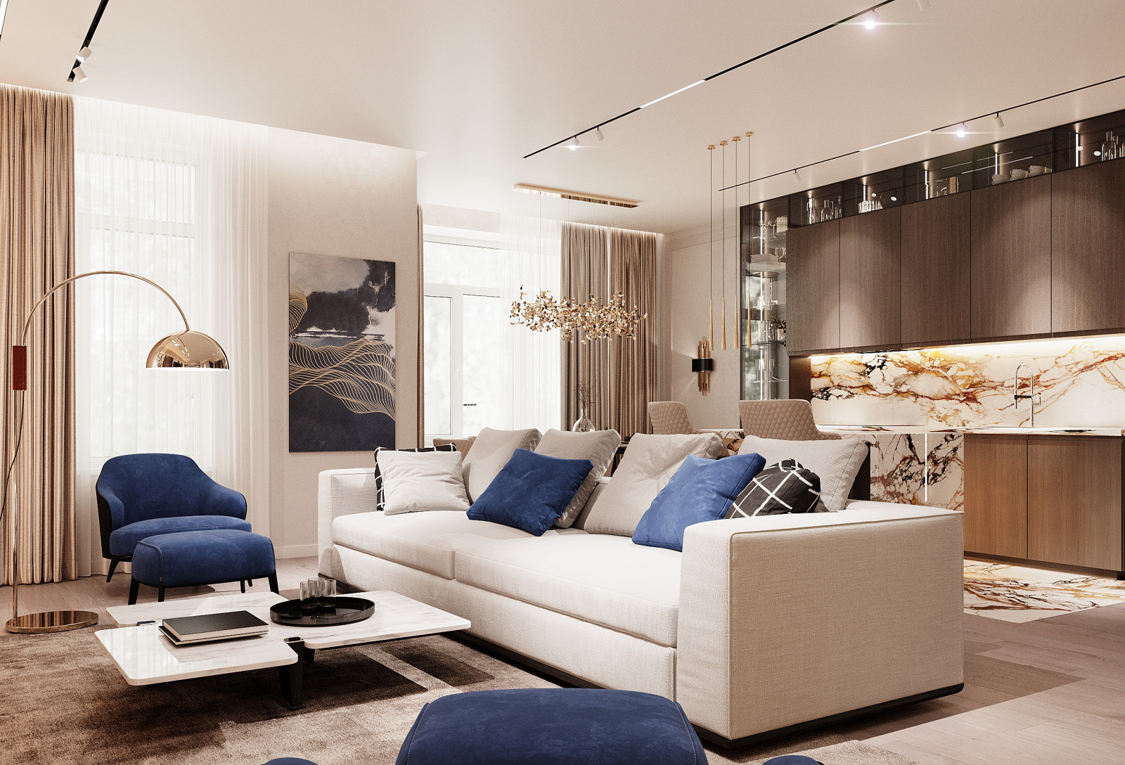 Квартира 136 м² в ЖК «Сосновка»