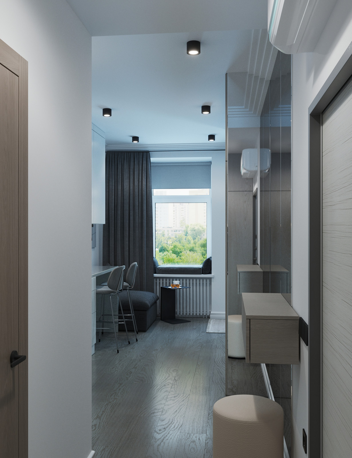 Визуализация квартиры студии по техзаданию дизайнера/архитектора