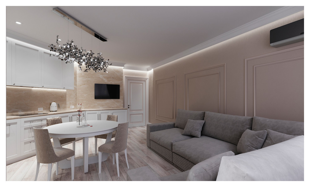 Дизайн-проект (холл, кухня-столовая, ванная комната)