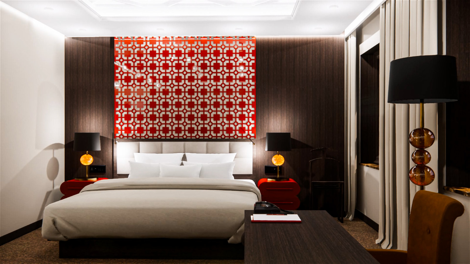 Визуализация проекта отеля в китайском стиле