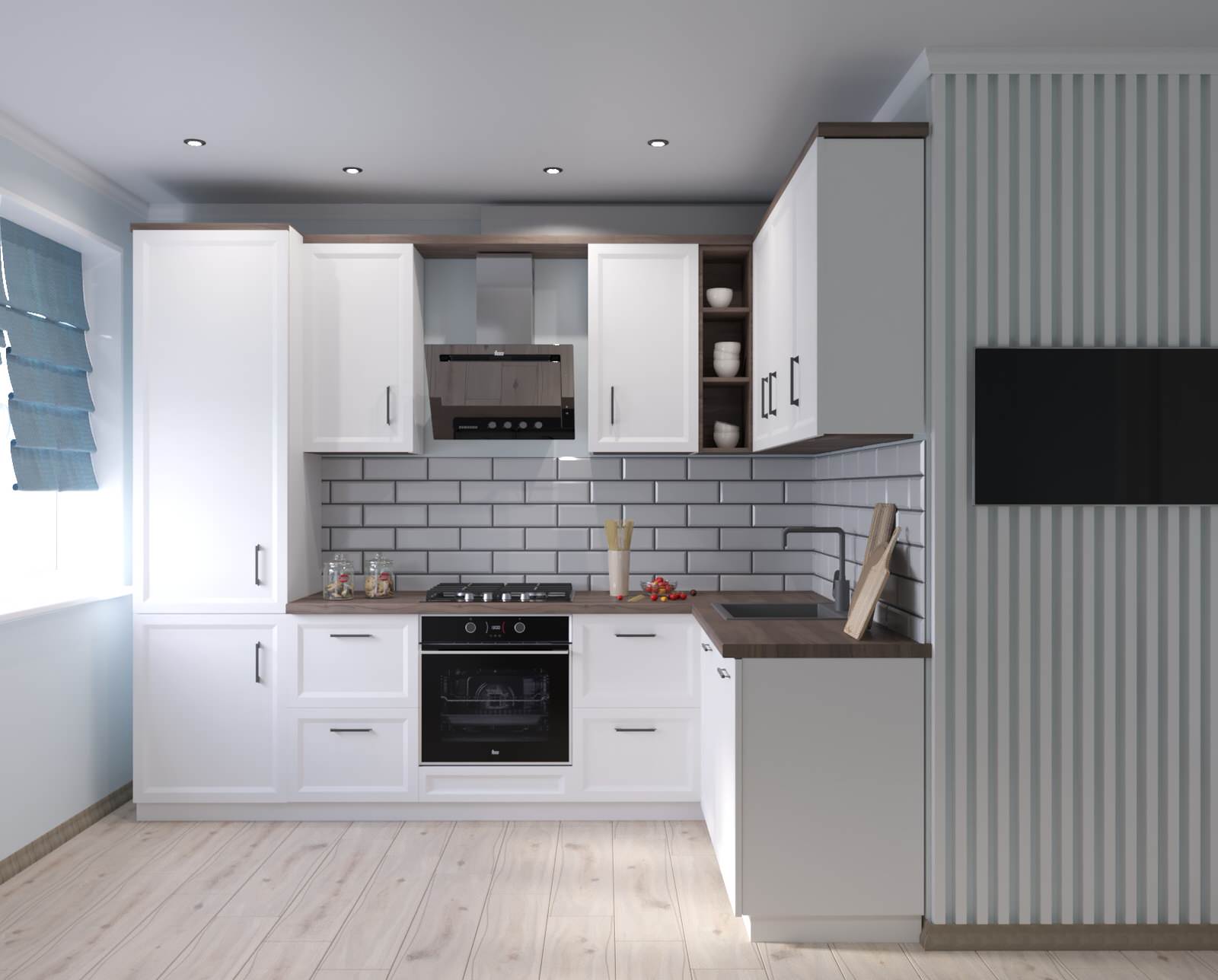 Обложка проекта: Проект светлой кухни в ЖК Чапаева