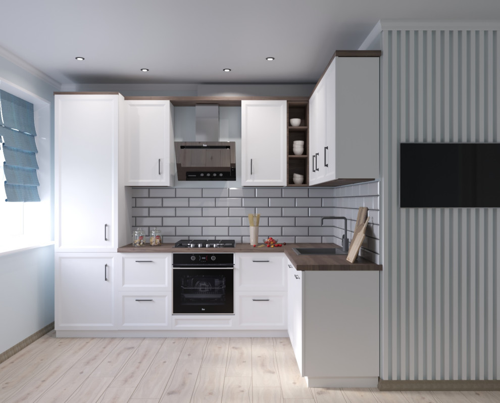 Обложка проекта: Проект светлой кухни в ЖК Чапаева