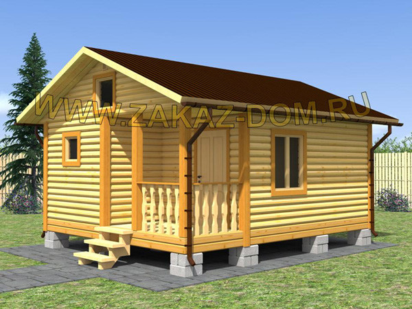 Обложка проекта: Баня из профилированного бруса (5х6 м) - Проект № Б-18