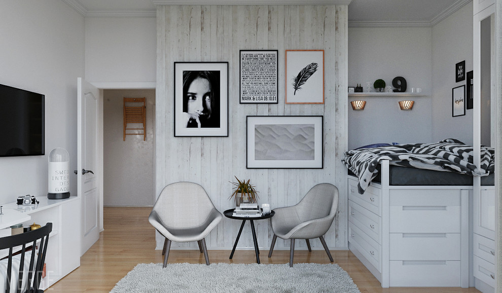 Маленькая квартира в скандинавском стиле 35 м²