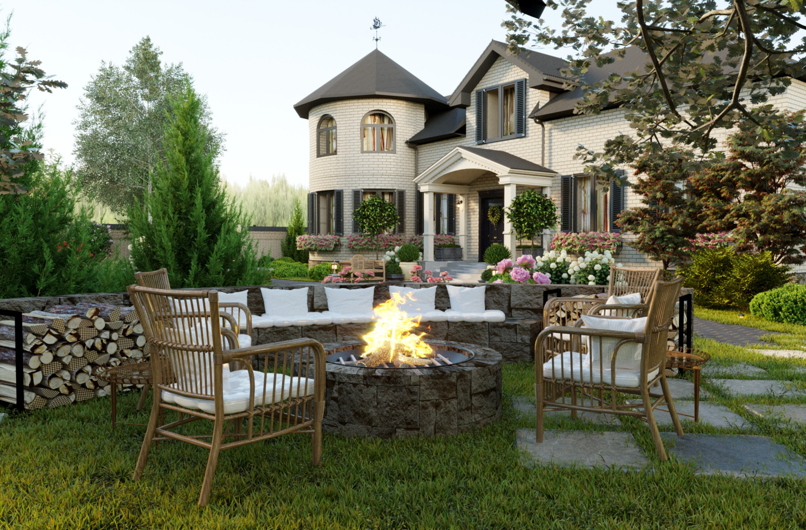 Ландшафт частного дома в Краснодаре