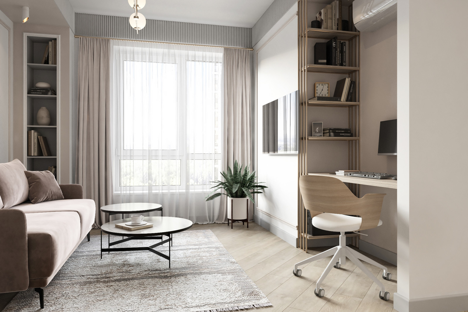 Визуализация однокомнатной квартиры 38 м2