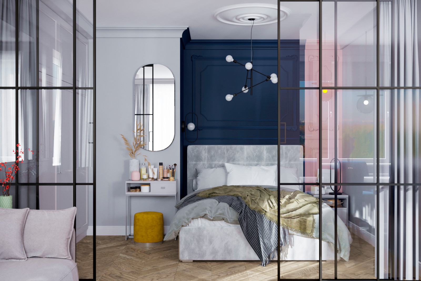 Квартира со стеклянной стеной.