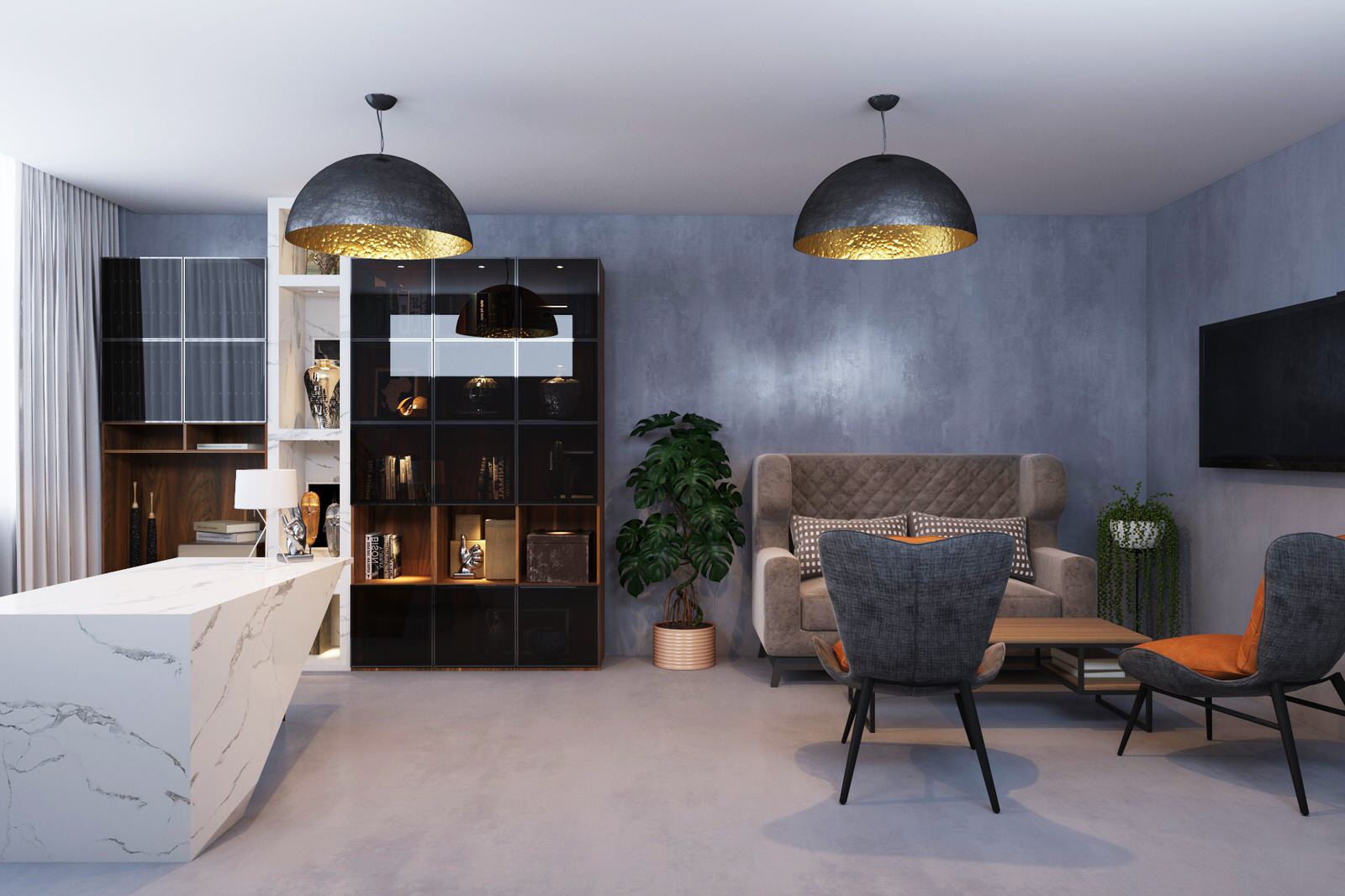 Проект рабочего кабинета в частном доме