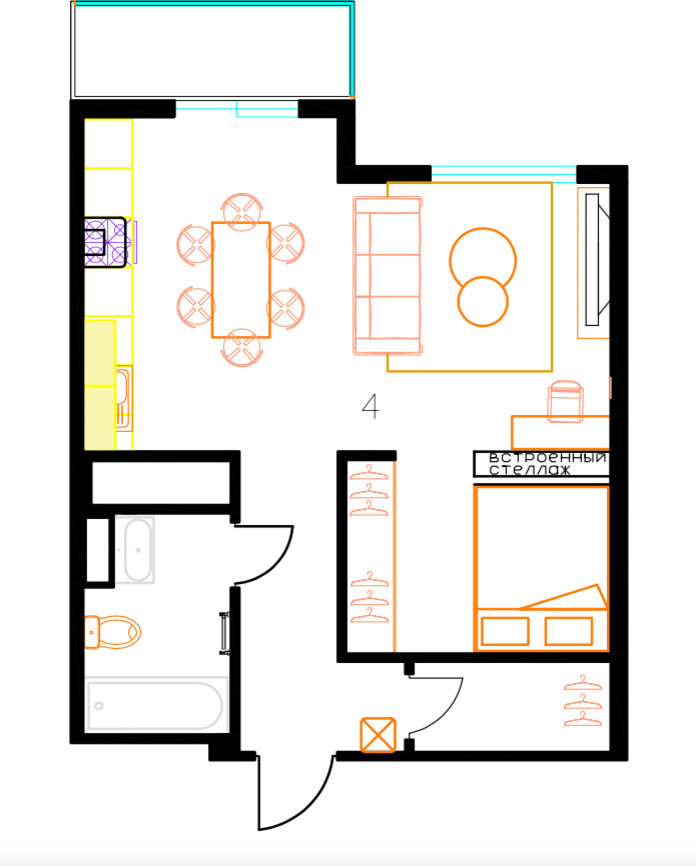 Houzz тур: 45 метров — квартира с авторскими панно