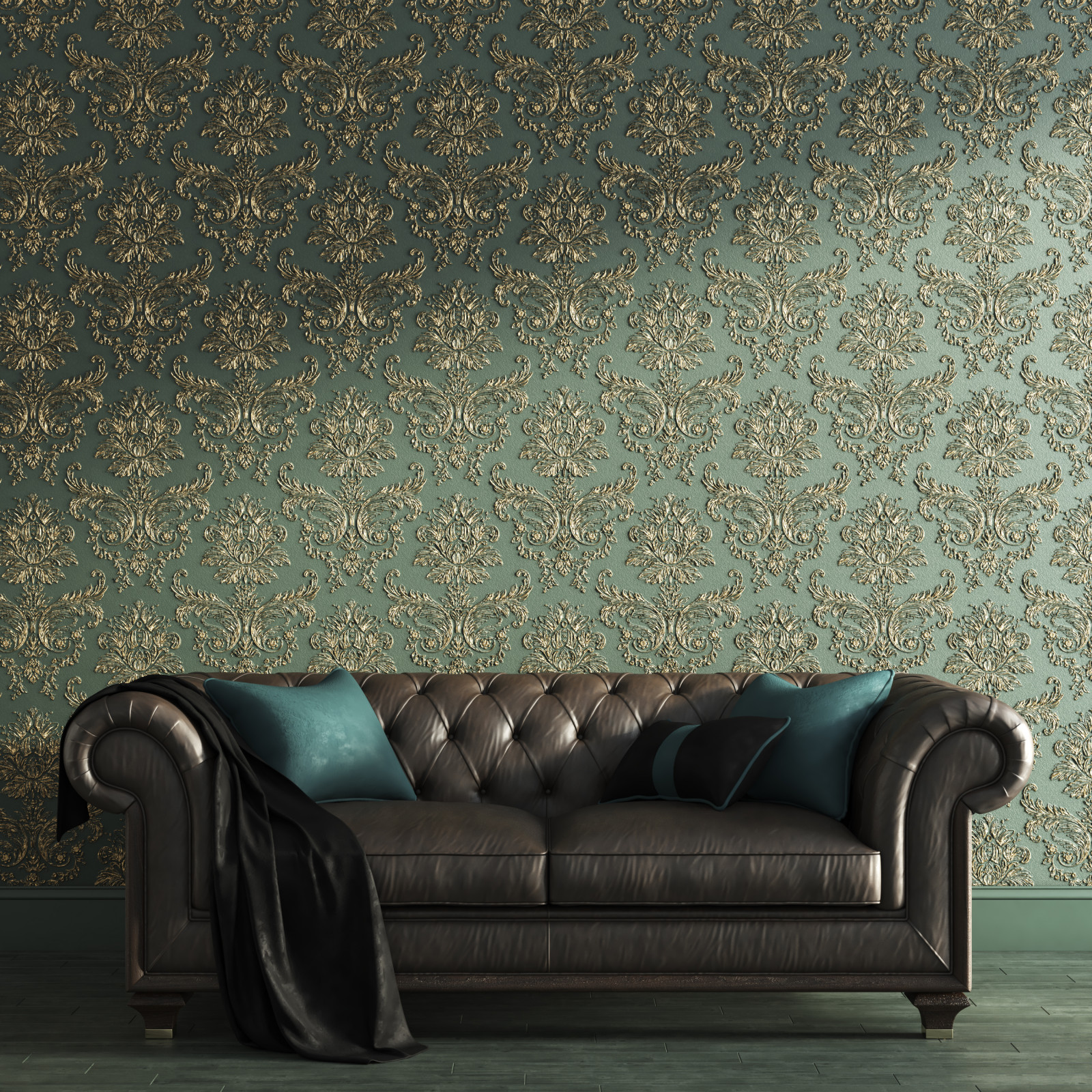 Гипсовые обои Wallcrusta в интерьере