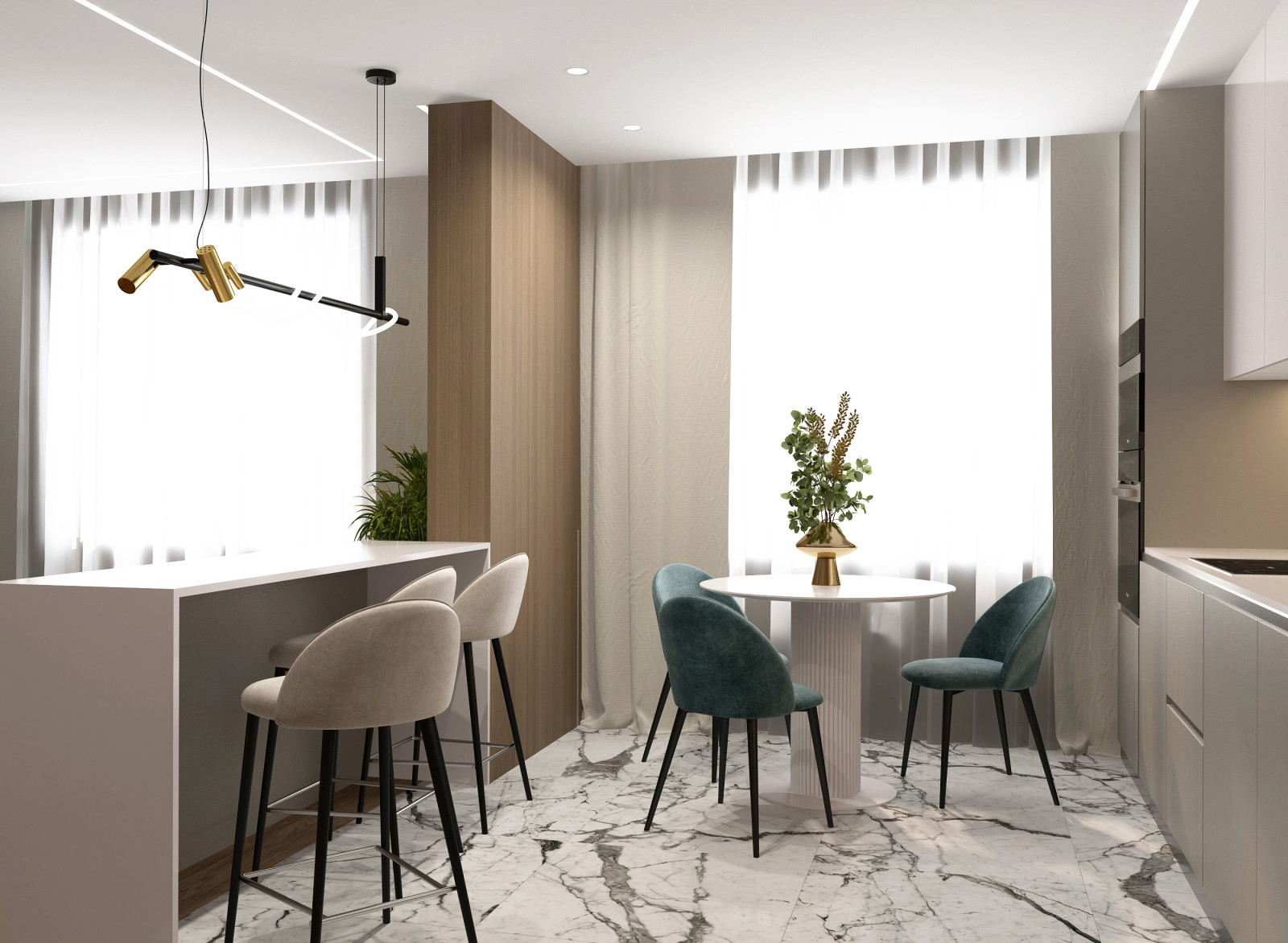 Кухня-гостиная в современном стиле г. Дзержинск