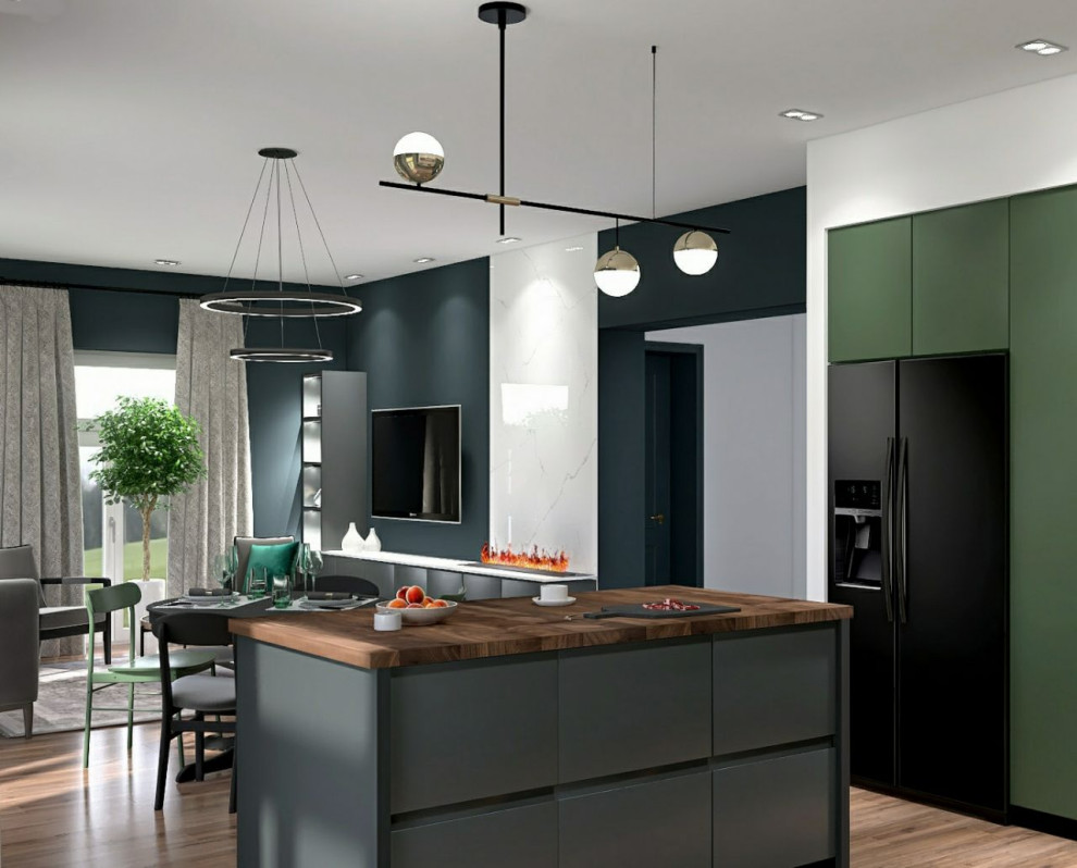 Кухня-гостиная в загородном доме