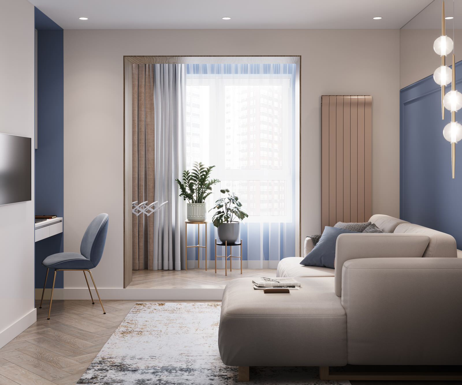 проект "Элегантные ассоциации на 63 м2"