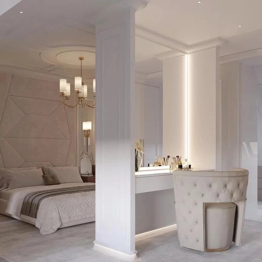 Дизайн интерьера спальни частном доме г. Москва