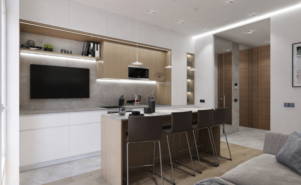 Обложка проекта: Квартира 50м2 в современном стиле для молодой семьи в ЖК "Ленинград"