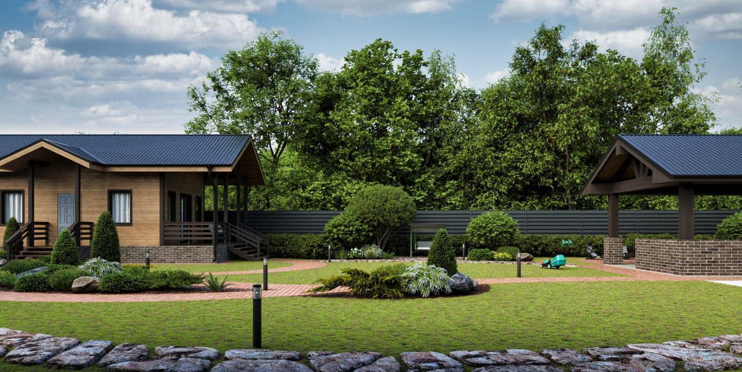 Ландшафтный дизайн в КП "Изумрудный"