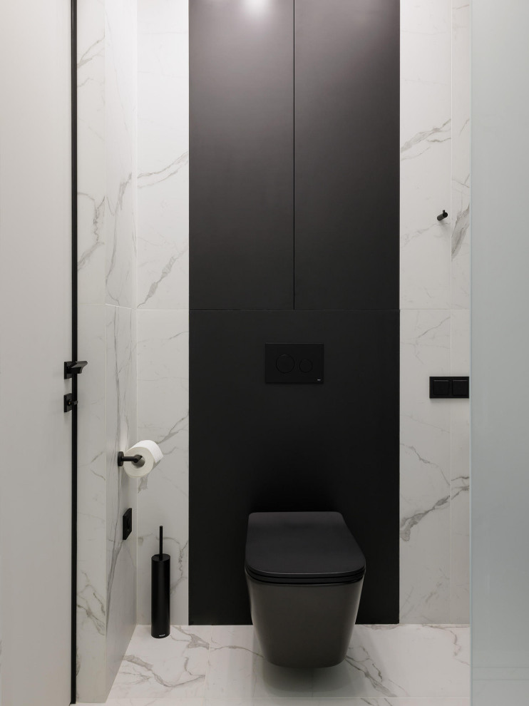 Дизайн современной квартиры с бордовыми акцентами в ЖК "Притяжение" - 146 м2