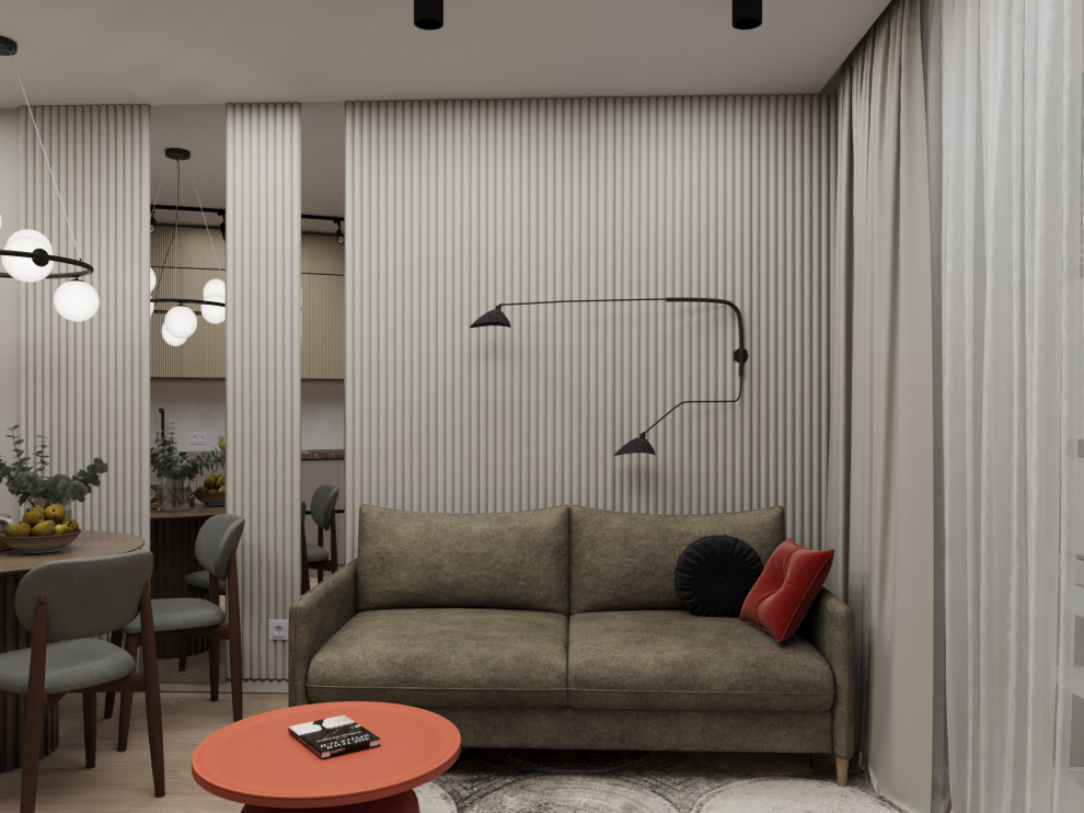 Визуализация дизайн проекта квартиры для студента