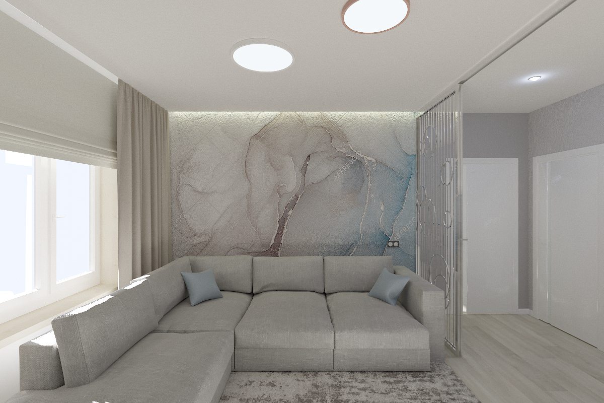 Светлый интерьер для семьи из 3-х человек