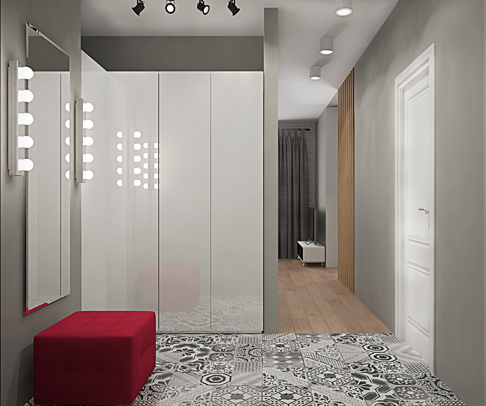 Дизайн-проект 1к.кв с Ярко красными акцентами