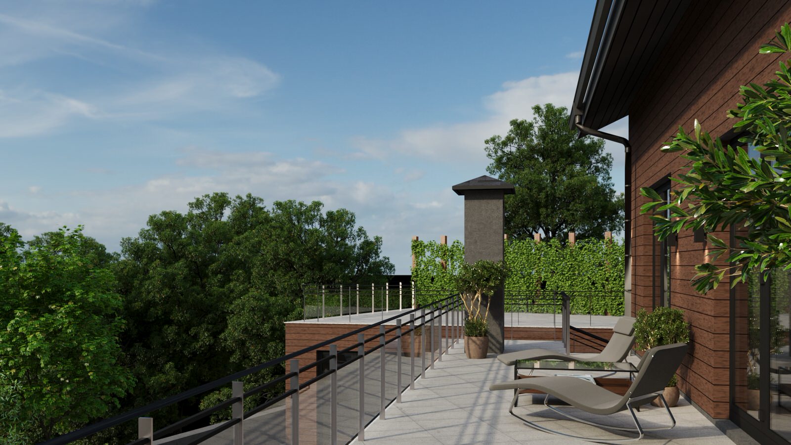 2-х этажный дом на уклоне с мансардным этажом