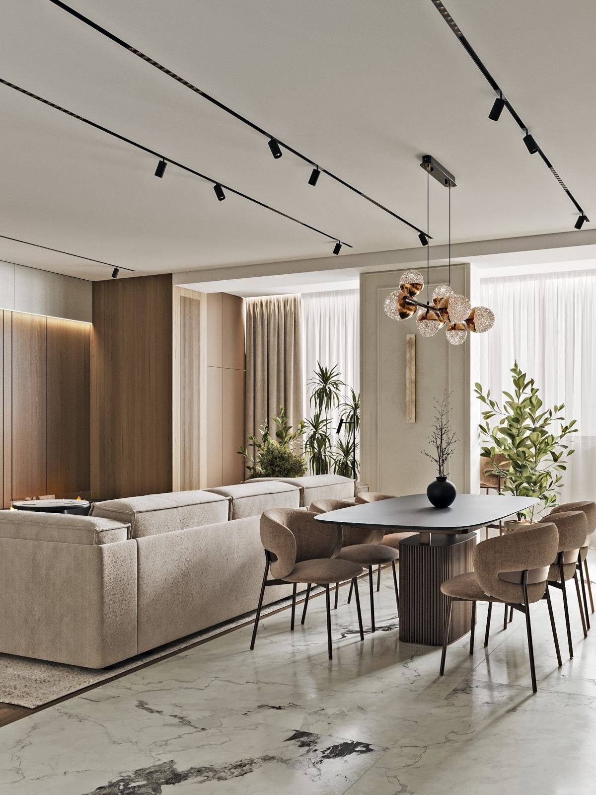 Дизайн интерьера квартиры в современном стиле в ЖК Шмитовский