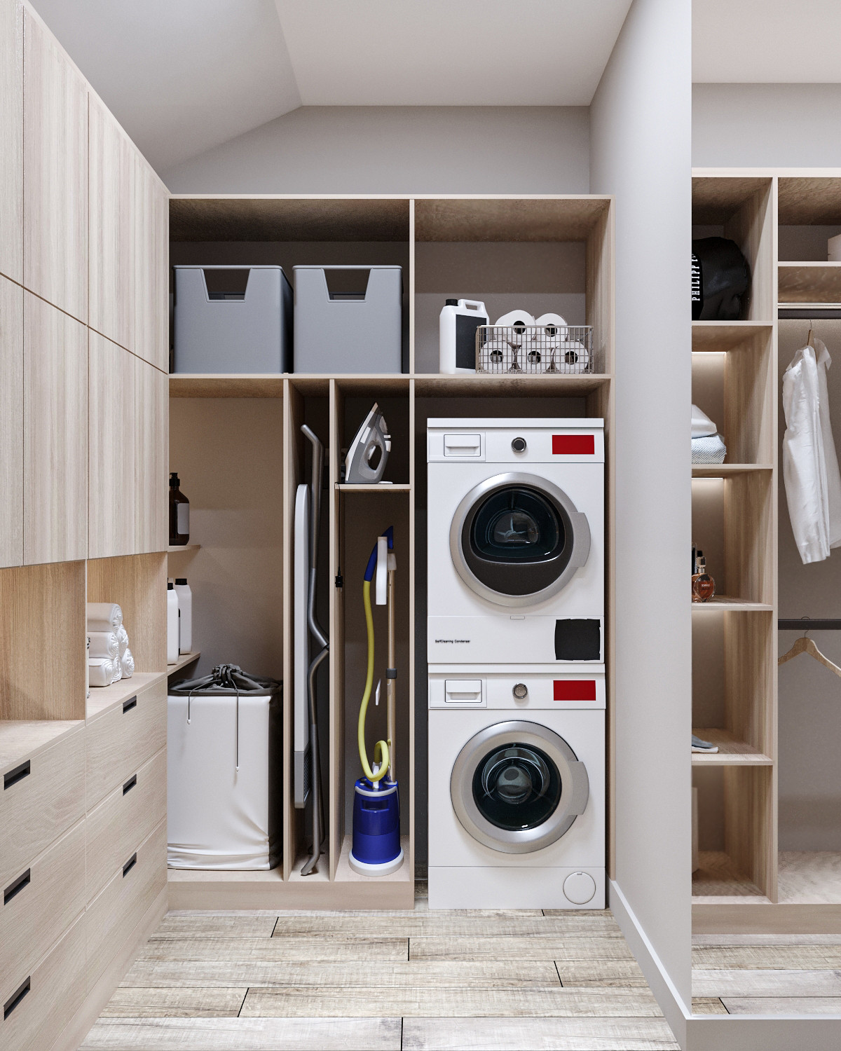 Современные оттенки серого и уютного дерева)