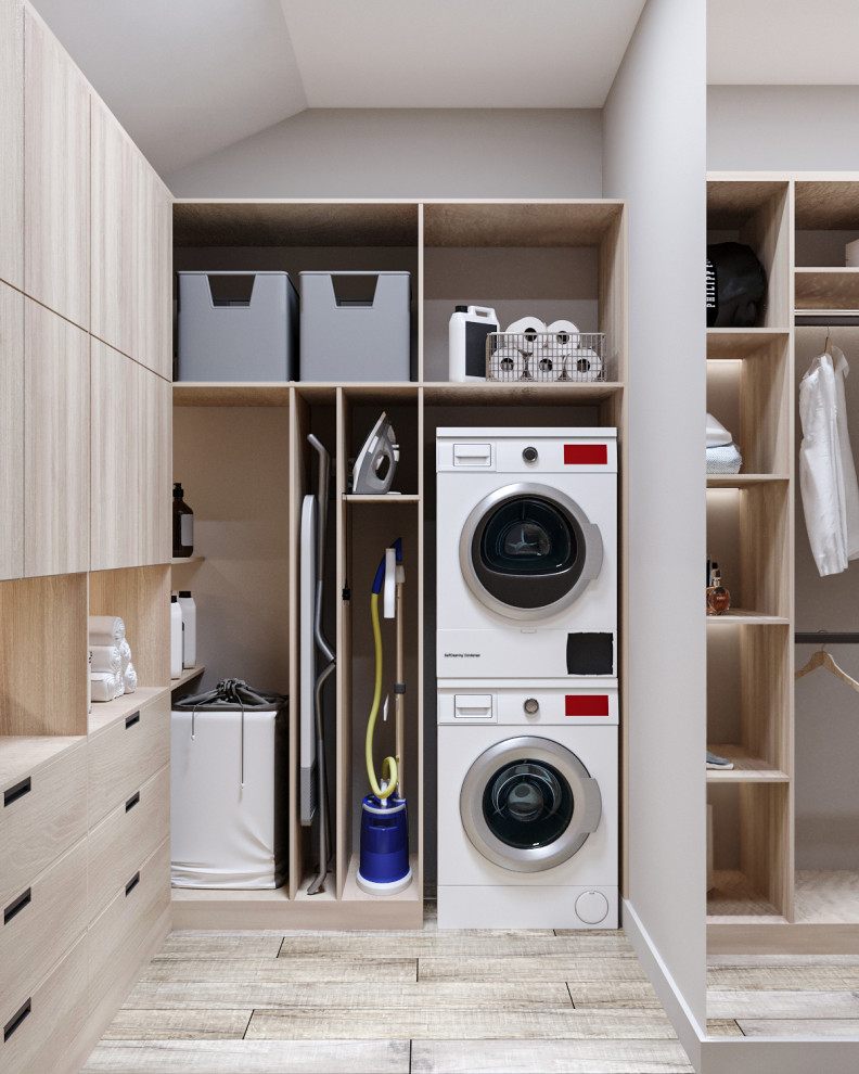 Современные оттенки серого и уютного дерева)