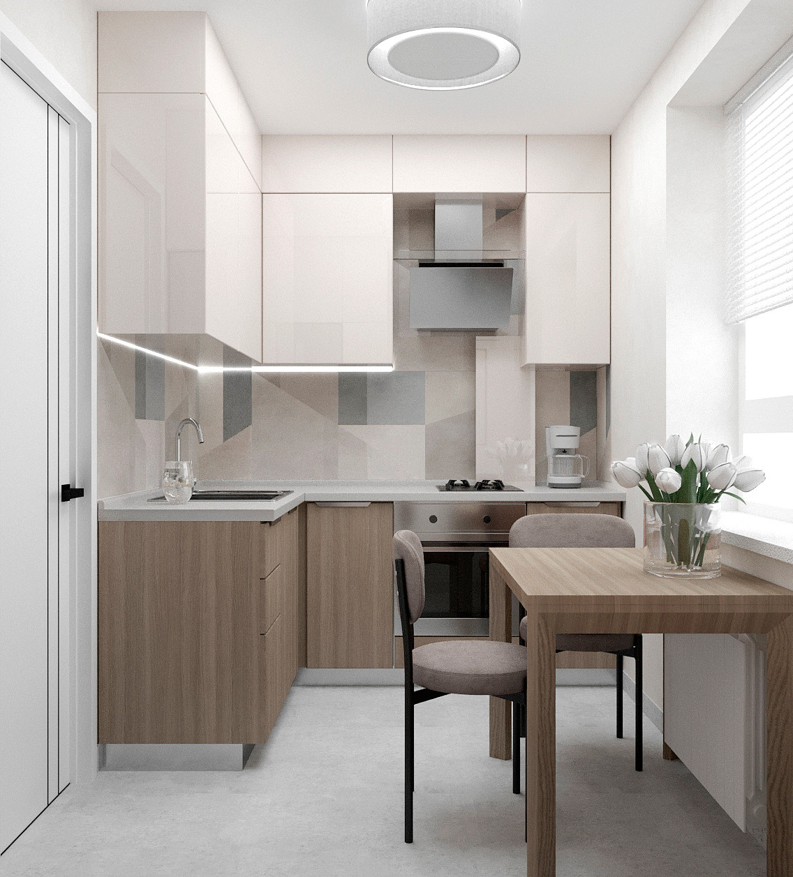 Природный минимализм. Дизайн 3-х комнатной квартиры.