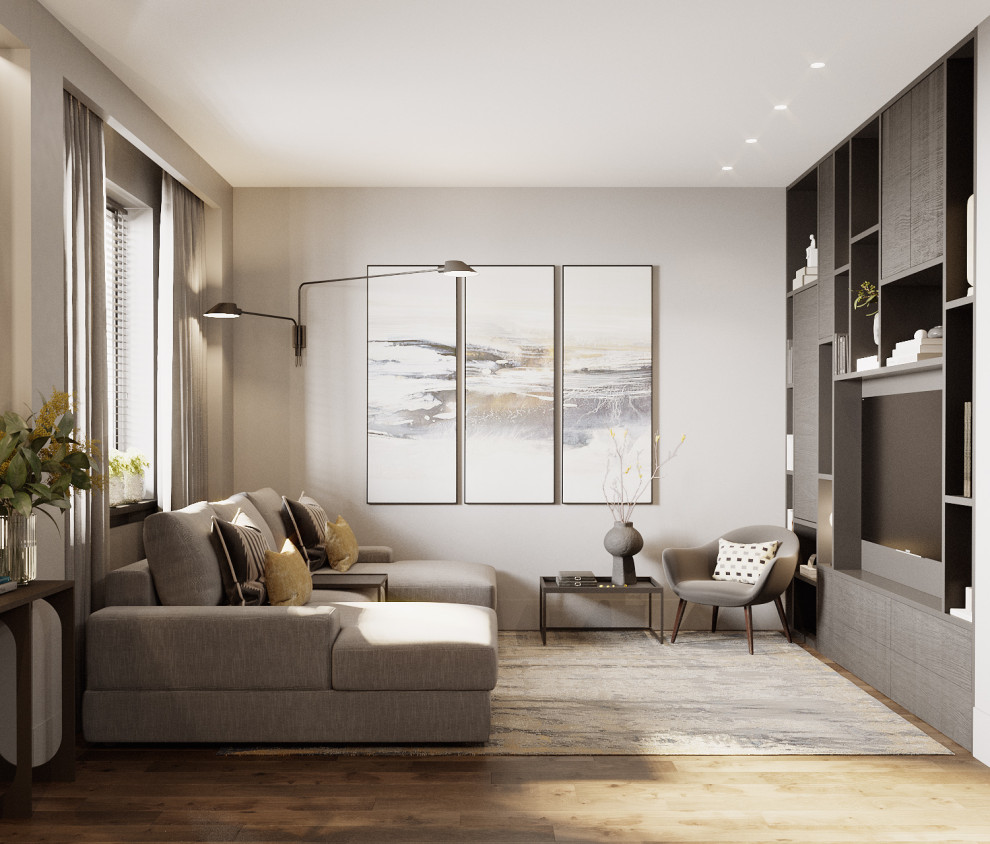 Лаконичный интерьер в элегантных оттенках серого и бежевого