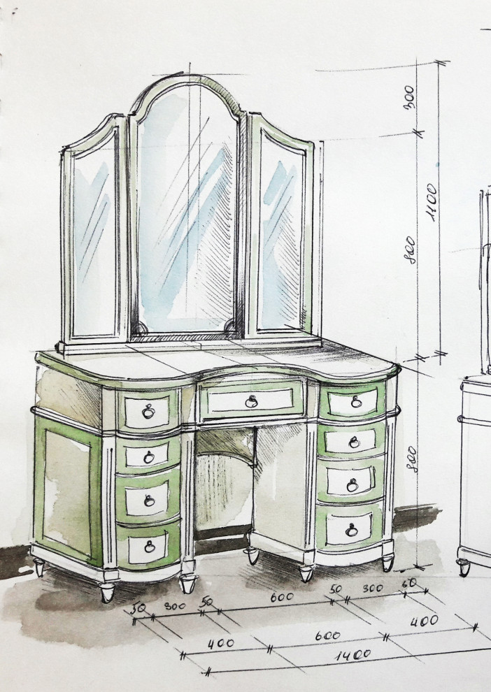 Эскизы спальни. Мебель под заказ.
