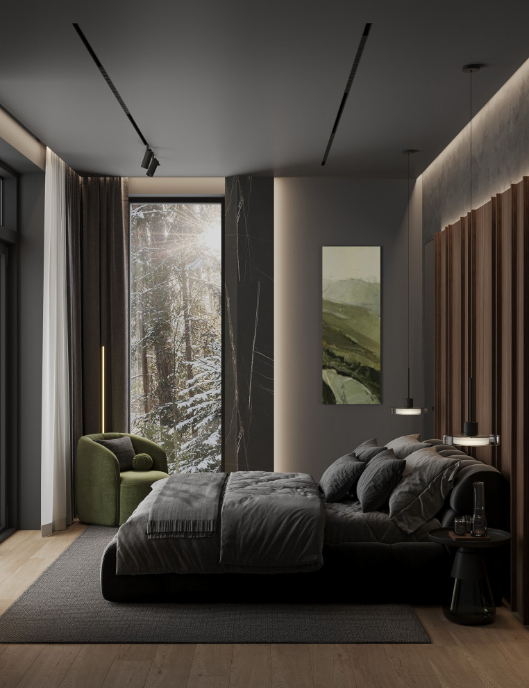 Темный минимализм в коттедже