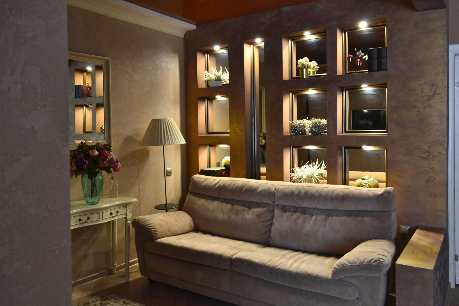 Теплые оттенки - гостиная