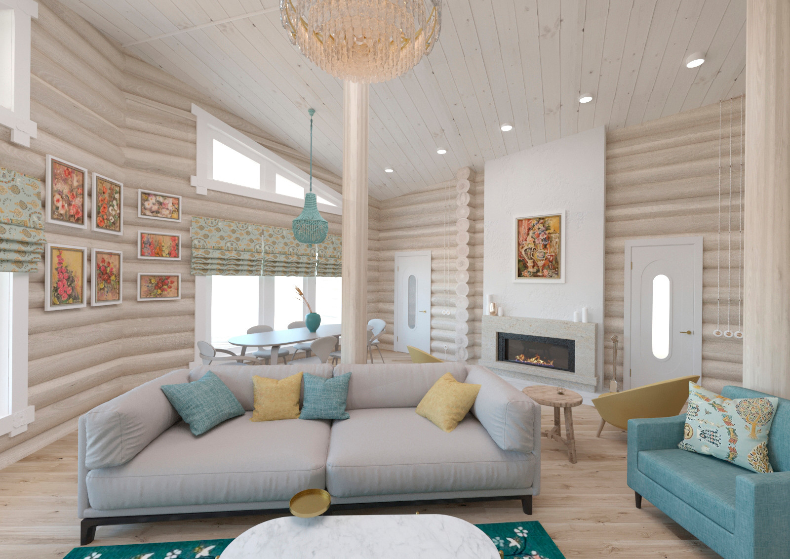 Обложка проекта: Дизайн загородного дома из бревна