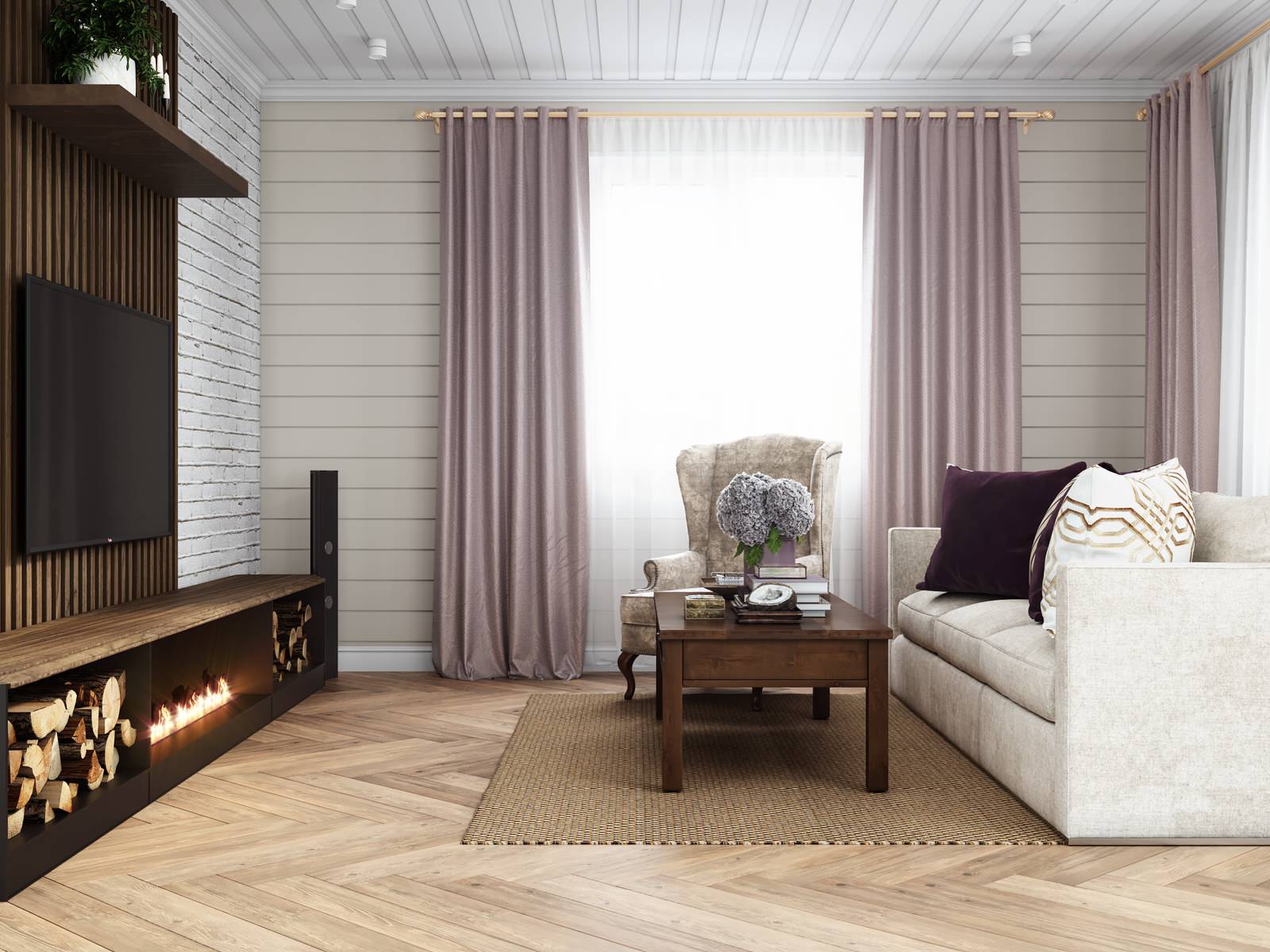 Дом в пудровых тонах