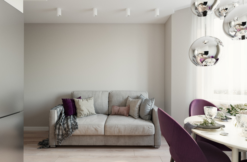 Дизайн двухкомнатной квартиры в лавандовых акцентах