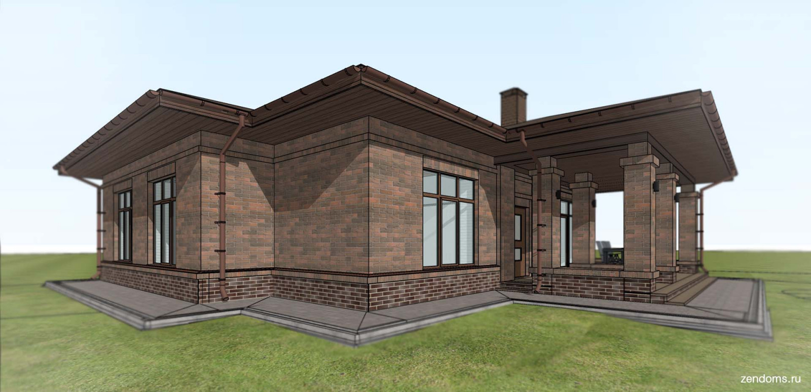 Обложка проекта: Проект одноэтажного дома 112 кв.м. в Московской области