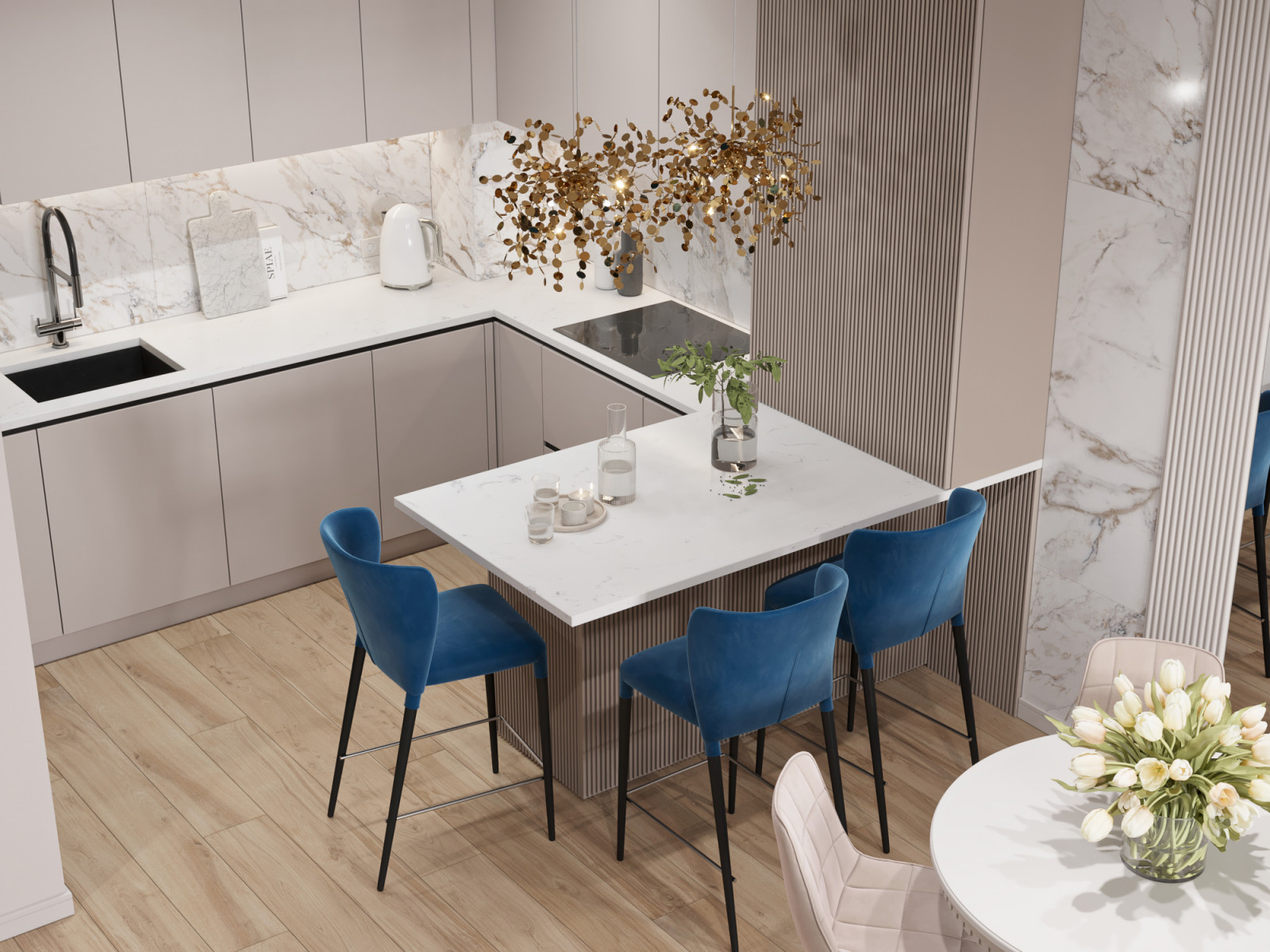 3-комнатная квартира для семьи в стиле современной классики