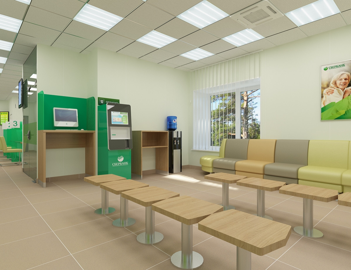 Дизайн-проект отделения ПАО Сбербанка Омская обл. г. Усть-Ишим