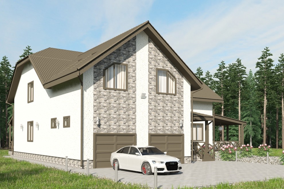 Дизайн-проект фасада каркасного коттеджа