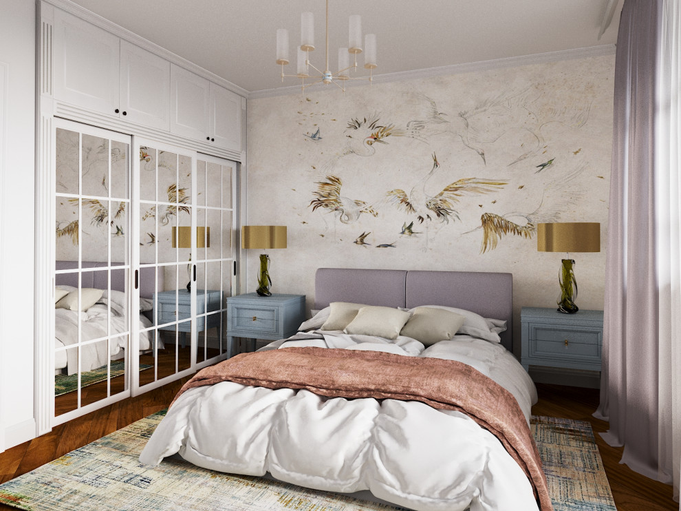 Спальня с журавлями