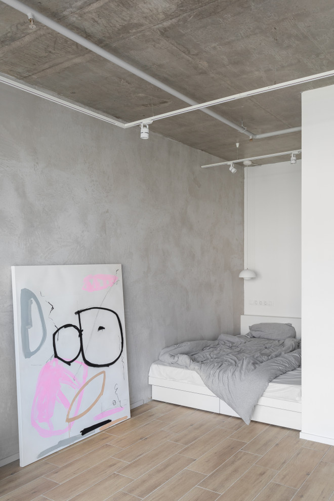 Houzz тур: 33 кв. м — студия с бетоном и полуаркой