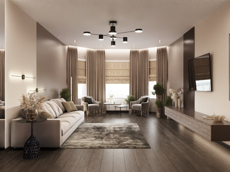 Дизайн кухни-гостиной