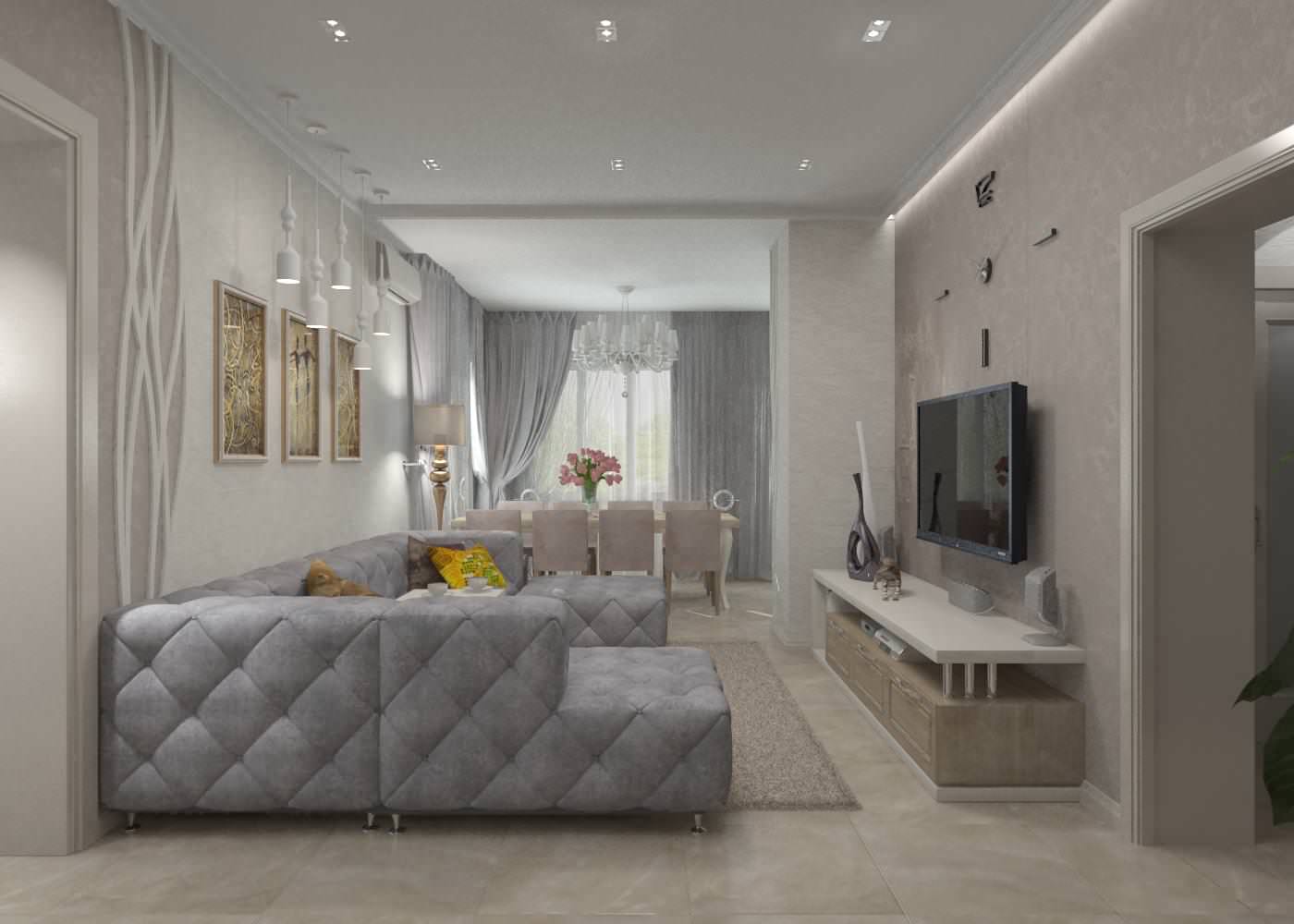 визуализация "Гостиная - студия"