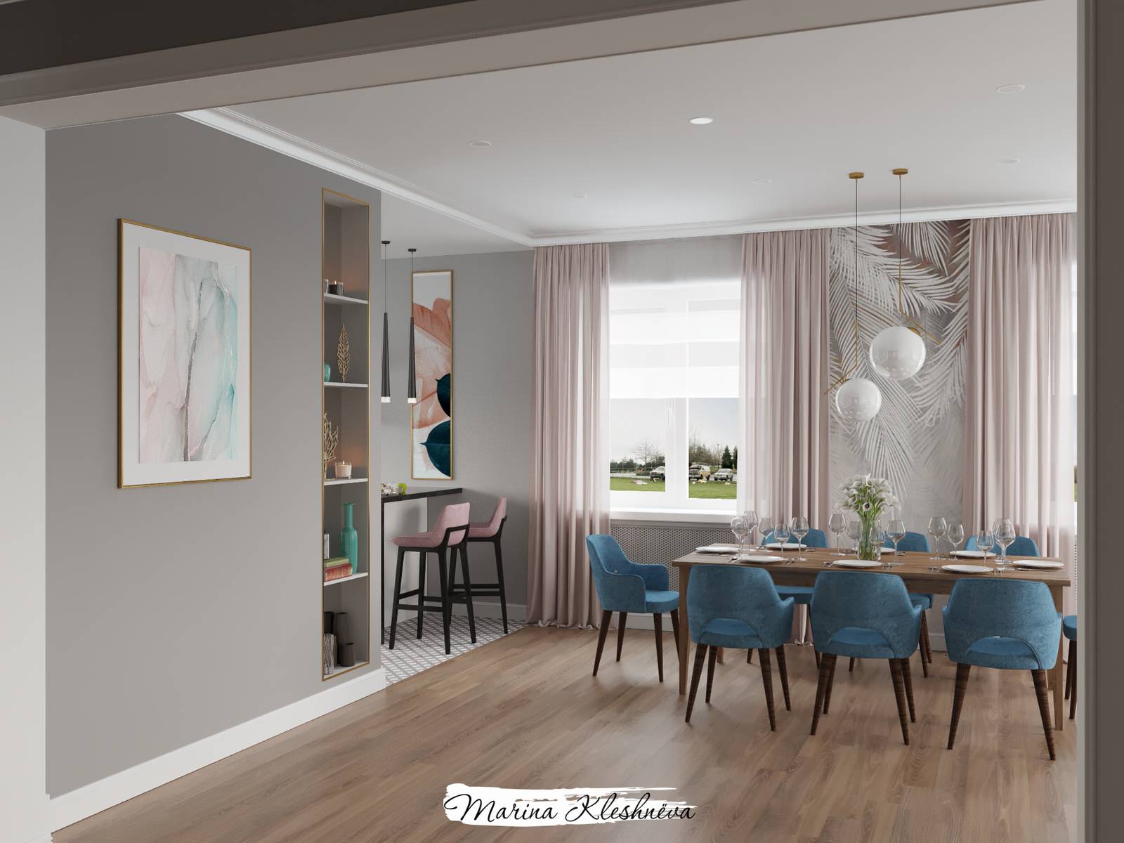 Проект дома в Усть-Заостровке. Гостиная