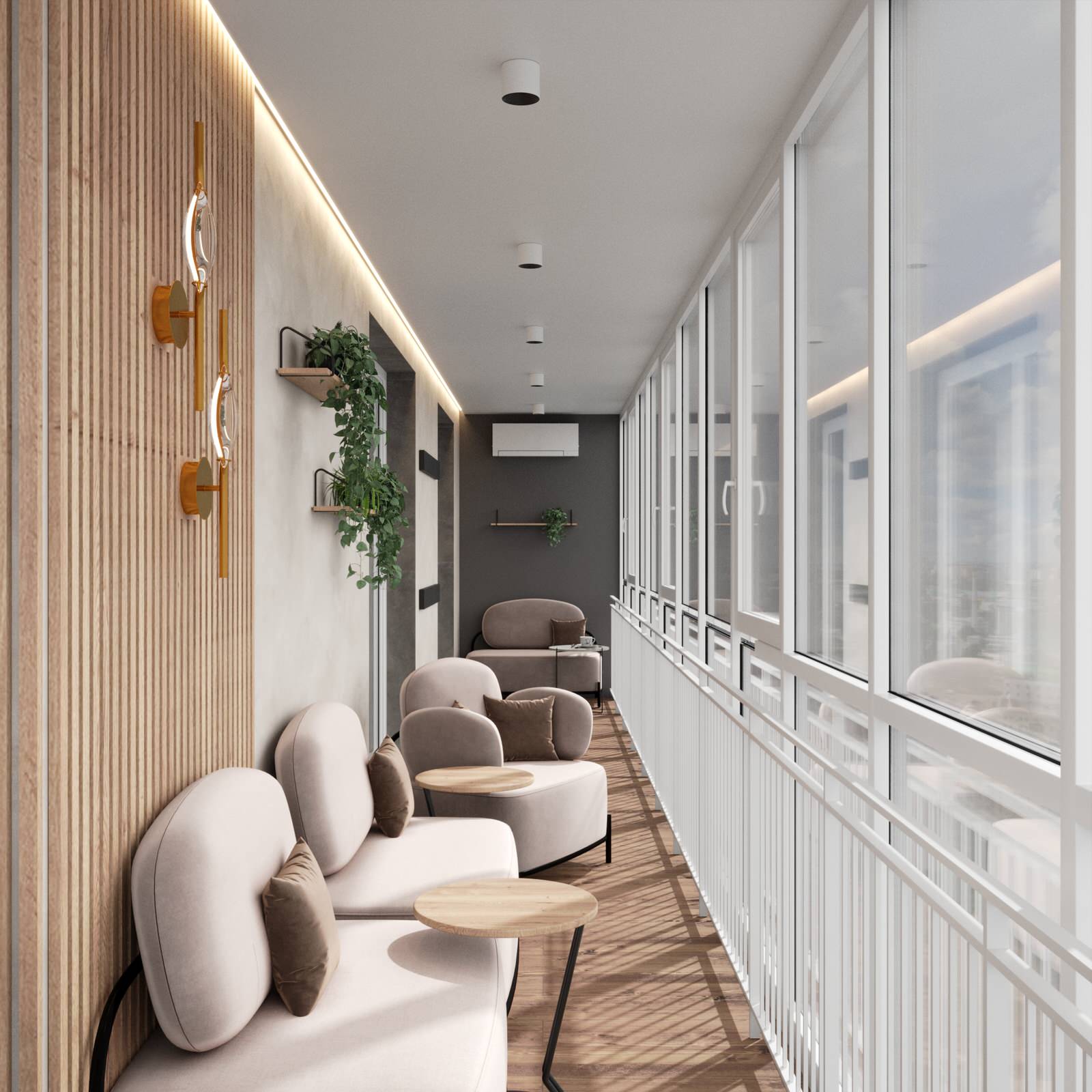 Дизайн квартиры в ЖК «Солярис» с большой лоджией