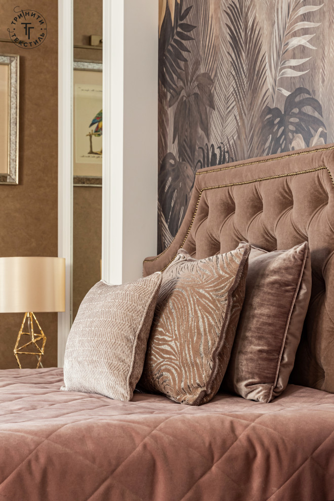 Уютное текстильное оформление загородного дома