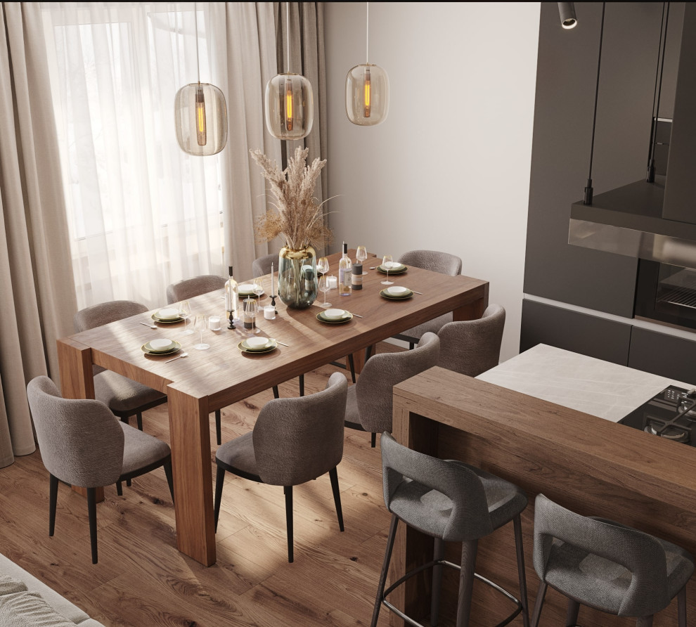 Кухня-гостиная и ванная на Комендантском проспекте