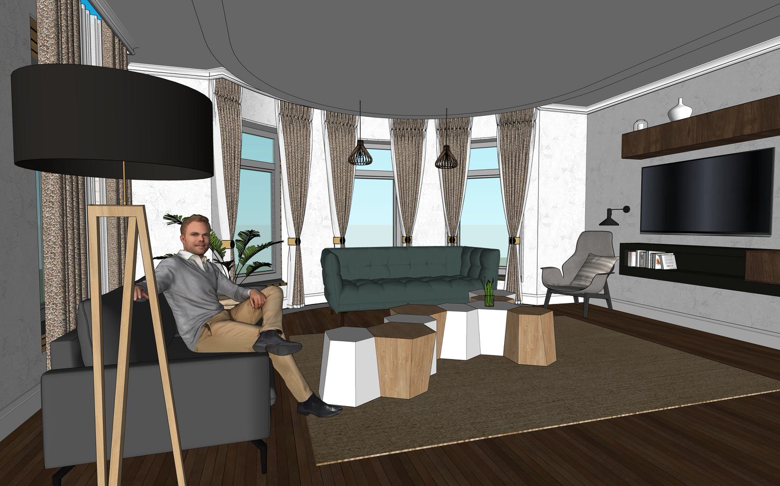 3D визуализация первого этажа дома